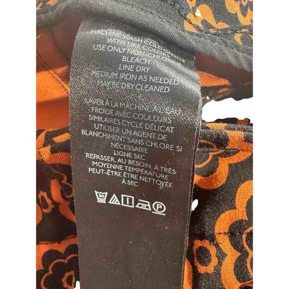 NWT Maeve Anthropologie The Colette Crop Wide Leg Ponte Pants Orange Black 29 - Picture 7 of 7